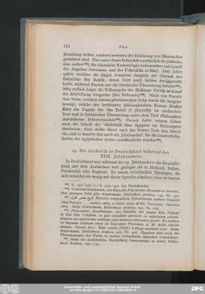 19. Die Arabistik in Deutschland während des XVII. Jahrhunderts