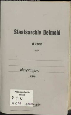 Belegakten zu den Heiratsregistern der Gemeinde Beverungen Kr. Höxter (1809-1813)