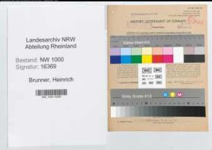 Entnazifizierung Heinrich Brunner, geb. 26.01.1901 (Ingenieur)