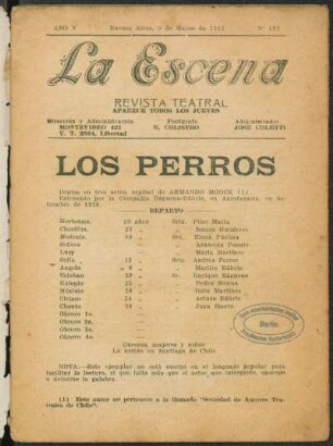 Los perros : drama en tres actos