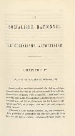 Le Socialisme Rationnel Et Le Socialisme Autoritaire