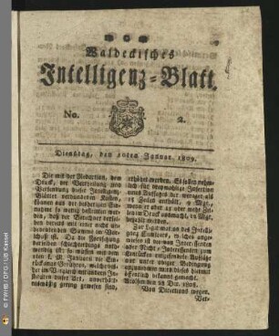 No. 2. Dienstag, den 10ten Januar 1809