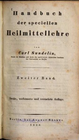 Handbuch der speciellen Heilmittellehre, 2
