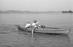 Wallhausen: am Bodensee; Vater und Tochter im Boot