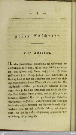 Erster Abschnitt. Der Ackerbau