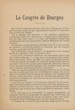 Le Congrès de Bourges