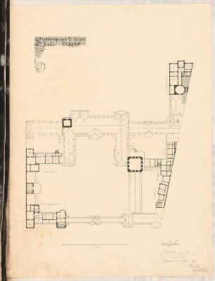 Prinzliches Palais, Berlin Schinkelwettbewerb 1901: Grundriss Dachgeschoss 1:400