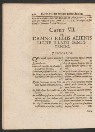 Caput VII. De Damno Rebus Alienis Licite Illato Immittendo.