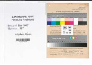 Entnazifizierung Hans Krischer , geb. 07.03.1915 (Zahnarzt)