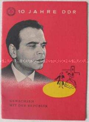 Propagandaschrift zum 10. Jahrestag der DDR mit Liedern, Gedichten, Fotos und Informationen über den Schauspieler Edwin Marian