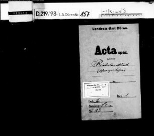 Reichs-Landbund und dessen Überwachung Bd.1