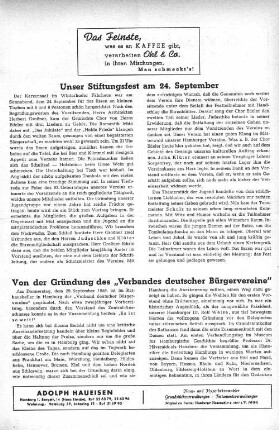Unser Stiftungsfest am 24. September
