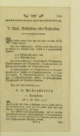 V. Theil. Südindien, oder Australien