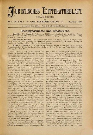 Juristisches Literaturblatt, 2. 1890