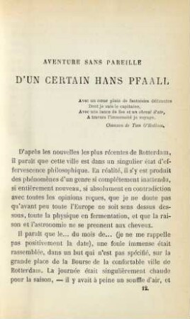 Aventure sans pareille d'un certain Hans Pfaall