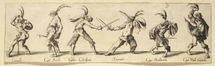 Verschiedene Figuren nach Callot aus der Radierfolge Balli di Sfessania, Blatt 6