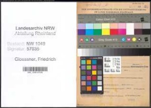 Entnazifizierung Friedrich Gloessner , geb. 13.10.1907 (Fachlehrer)