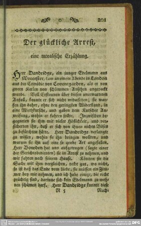 Der glückliche Arrest, eine moralische Erzählung