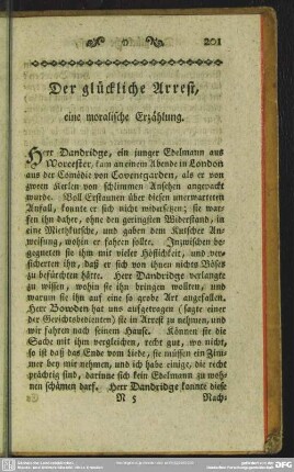 Der glückliche Arrest, eine moralische Erzählung