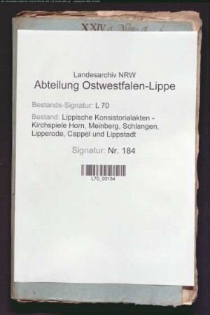 Kircheneinkünfte und Besitzungen, v.a. Rückstände, Forderungen