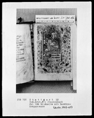 Lateinisch-französisches Stundenbuch — Gregorsmesse, Folio 186recto