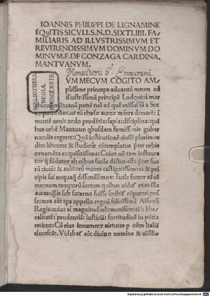 Herbarium Apuleii Platonici : mit Widmungsbrief des Autors an Kardinal Francesco Gonzaga bzw. an Kardinal Giuliano della Rovere