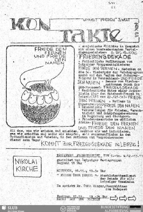 Friedensdekade 6. bis 16. Nov.