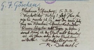Brief an Hans Joachim Göschen