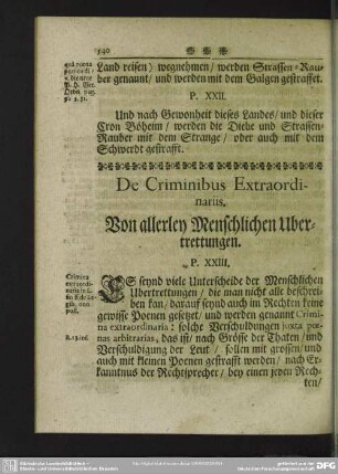 De Criminibus Extraordinariis.Von allerley Menschlichen Ubertrettungen