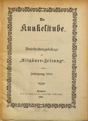 Die Kunkelstube. 1898