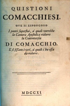 Quistioni Comachiesi