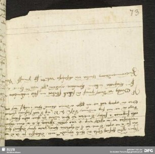 73r-73v: Schaltzettel. 73r: Briefanfänge, 73v: Sprüche und vermutl. Auszug aus Briefentwurf