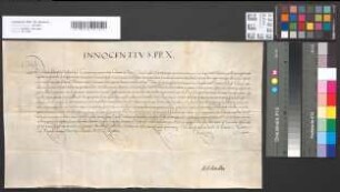 Papst Innocenz X. erlaubt dem Erzbischof Max Heinrich von Köln, in Ehehindernissen zu dispensieren.