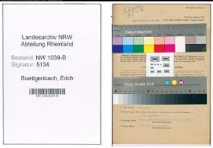 Entnazifizierung Erich Buettgenbach , geb. 08.04.1896 (Chemiker)