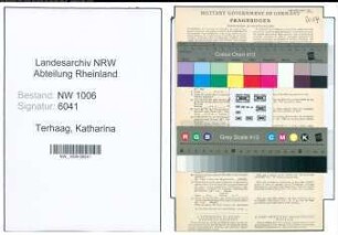 Entnazifizierung Katharina Terhaag , geb. 15.05.1903 (Hausgehilfin)