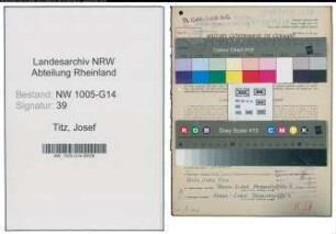 Entnazifizierung Josef Titz , geb. 08.04.1900 (Werkmeister)