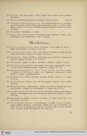 Metallarbeiten (Nr. 378-404)