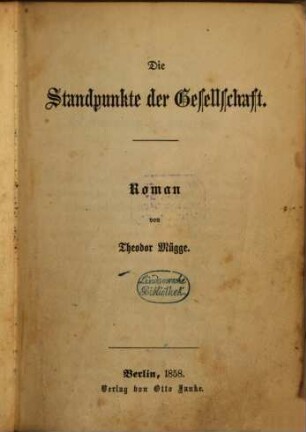 Romane von Theodor Mügge : Neue Folge. 1