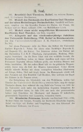 II. Saal (Nr. 885 - 889)