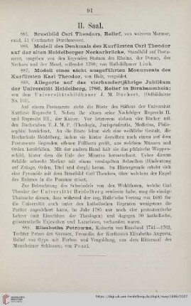 II. Saal (Nr. 885 - 889)