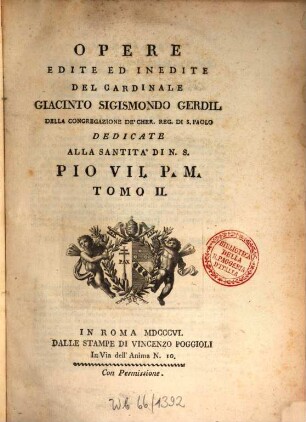 Opere edite ed inedite del Cardinale Giacinto Sigismondo Gerdil. 2