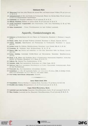 Aquarelle, Handzeichnungen, etc. (Nr. 233-250)