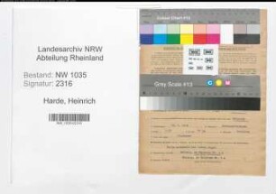 Entnazifizierung Heinrich Harde , geb. 18.02.1885 (Steiger)