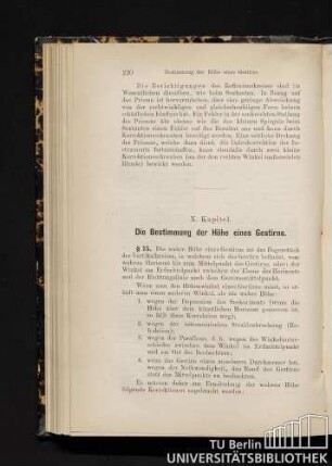 X. Kapitel. Die Bestimmung der Höhe eines Gestirns.
