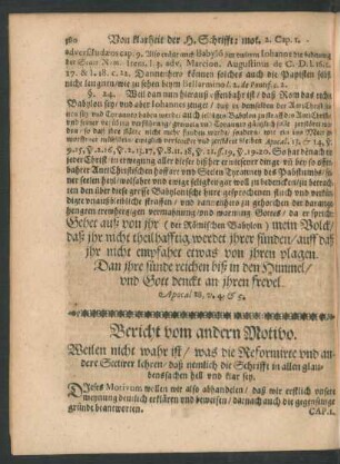 Bericht vom andern Motivo.