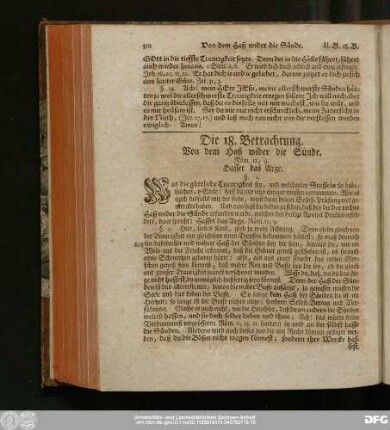 Die 18. Betrachtung. Von dem Haß wider die Sünde.