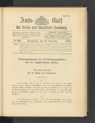 No. 305, 21. Dezember 1918