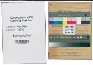 Entnazifizierung Karl Bernhards , geb. 15.03.1898 (Bueroangestellter)