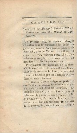 Chapitre III. Traversée de Macao à Sainte-Hélène ...