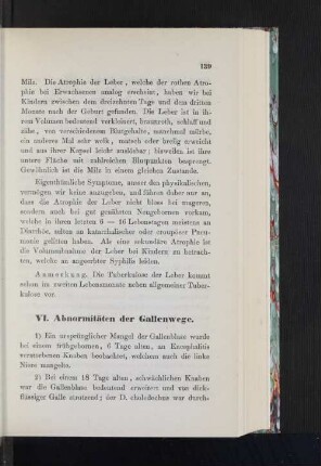 VI. Abnormitäten der Gallenwege.